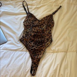 Cheetah thong bodysuit